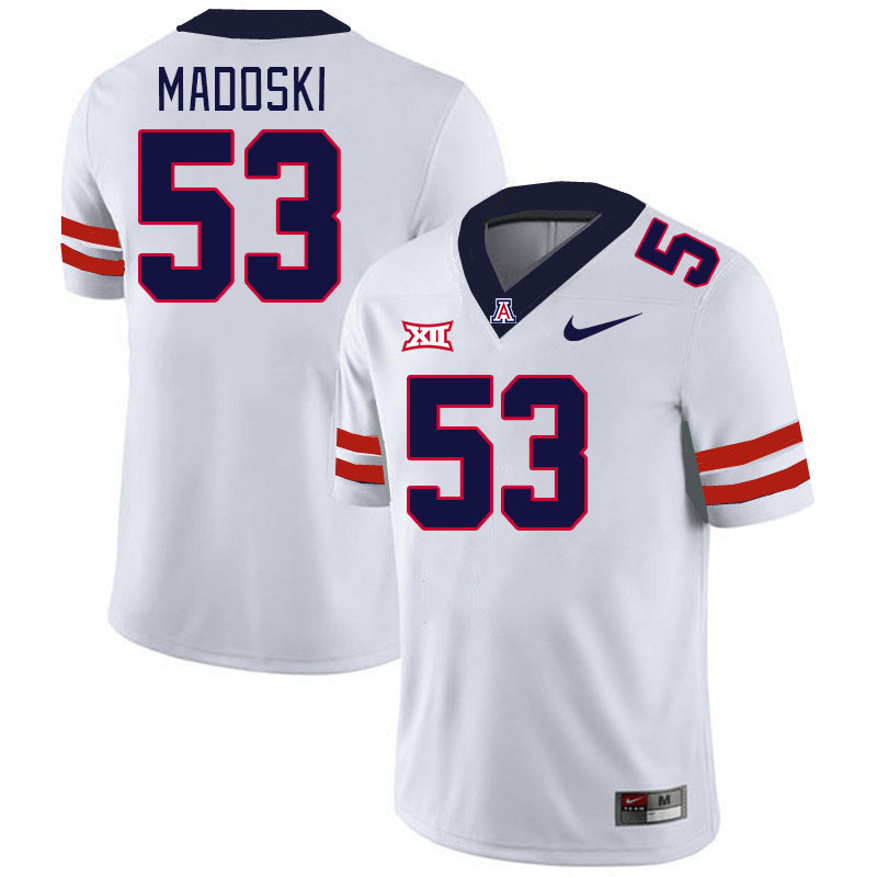 Men #53 Christian Madoski Arizona Wildcats Big 12 Conference College Football Jerseys Stitched-White